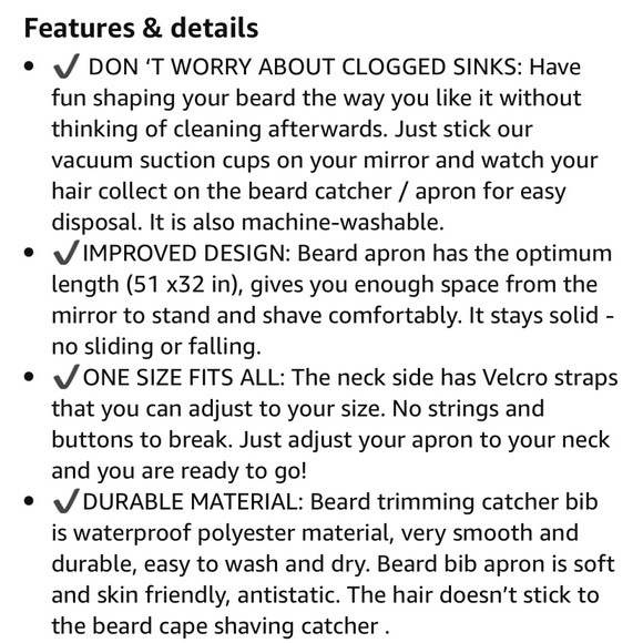 NEW Men’s Beard Bib Beard Apron for Men Beard Catcher - Picture 8 of 11